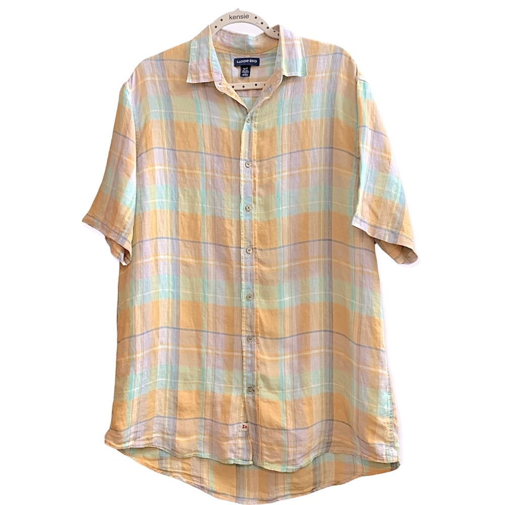 Lands End mens casual button up Size L